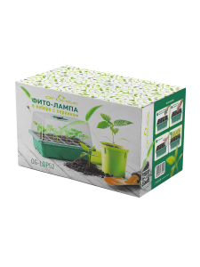 Набор мини парников 5шт комплект из 12 ячеек, с фитолампой внутри Огонек OG-LDP52